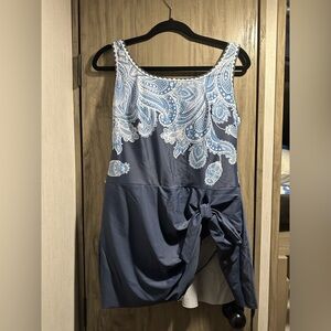 Blue Paisley Women Swim One Piece